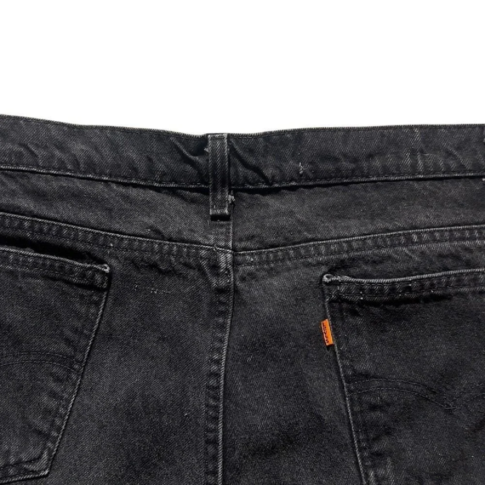 Levi's Vintage Orange Tab Denim Shorts 11in Black Wash Distressed 90's Size‎ 42